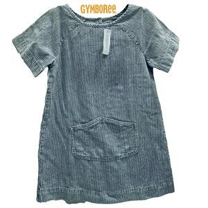 Gymboree Navy and White striped Chambray Dress, NWT, Sz 6